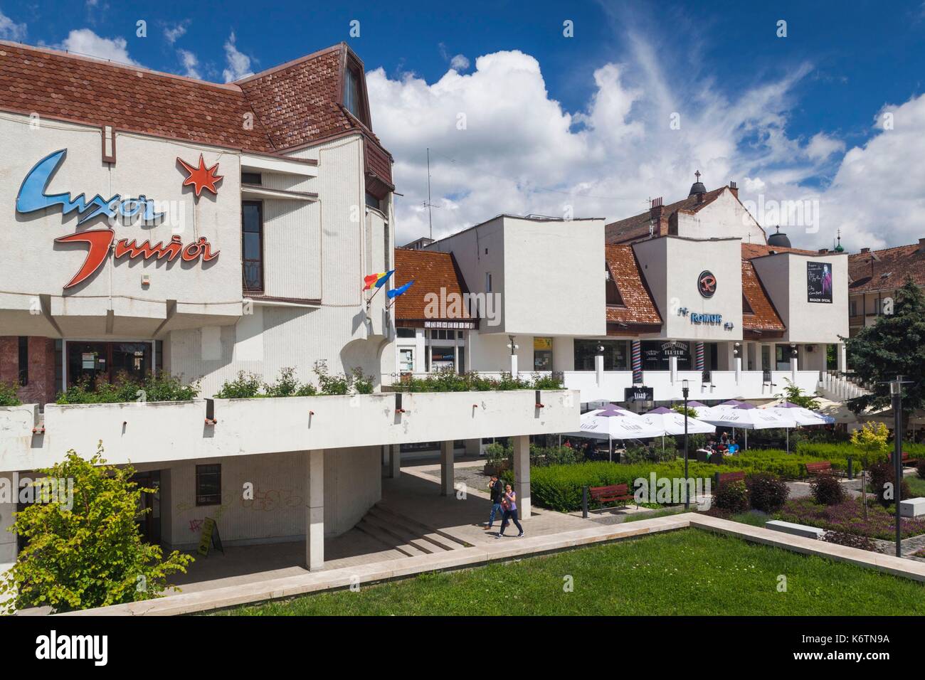 Romania, Transylvania, Targu Mures, Piata Teatrului Square Stock Photo