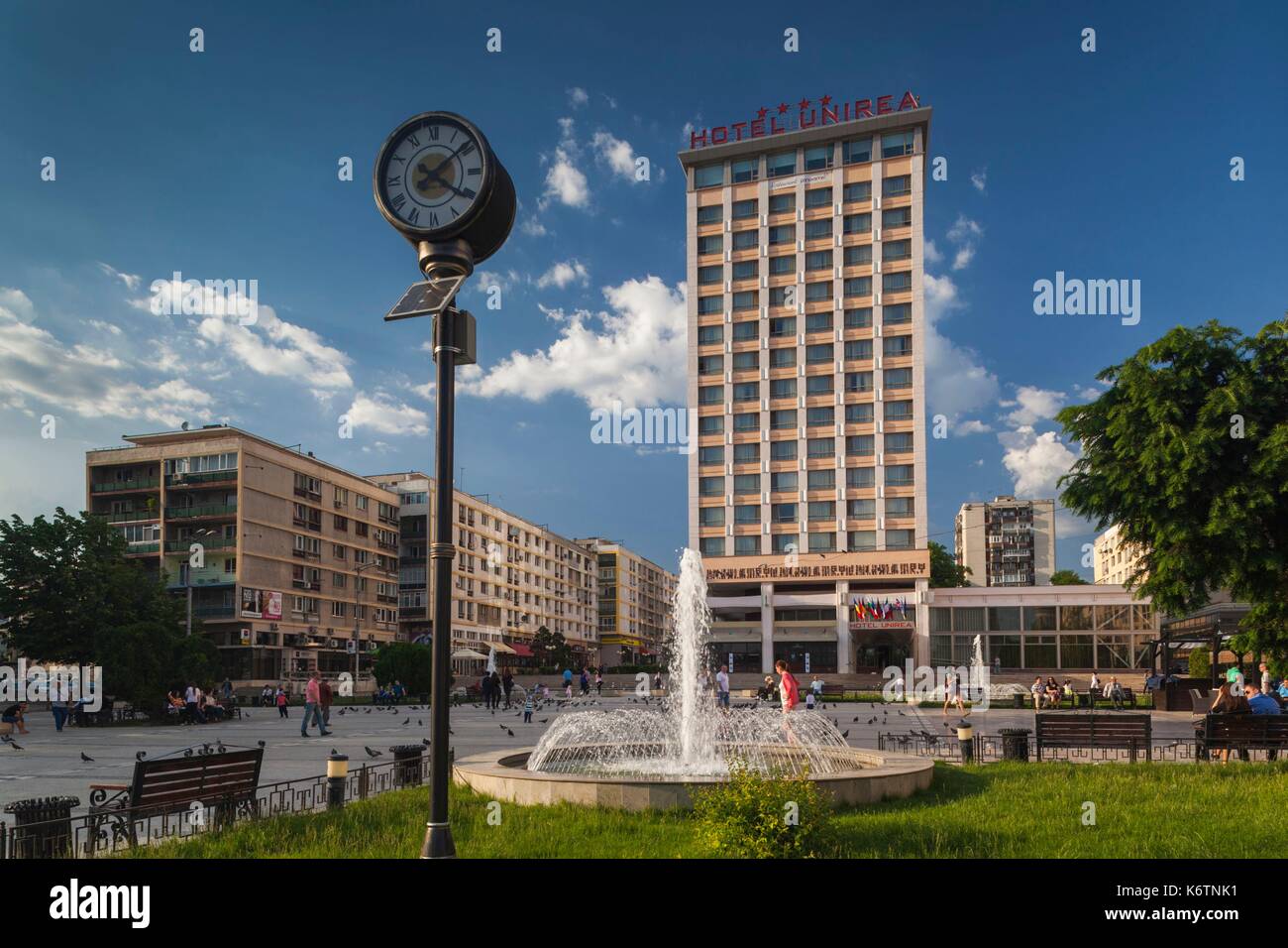 Romania, Moldovia Region, Iasi, Piata Unirii Square and Hotel Unirea