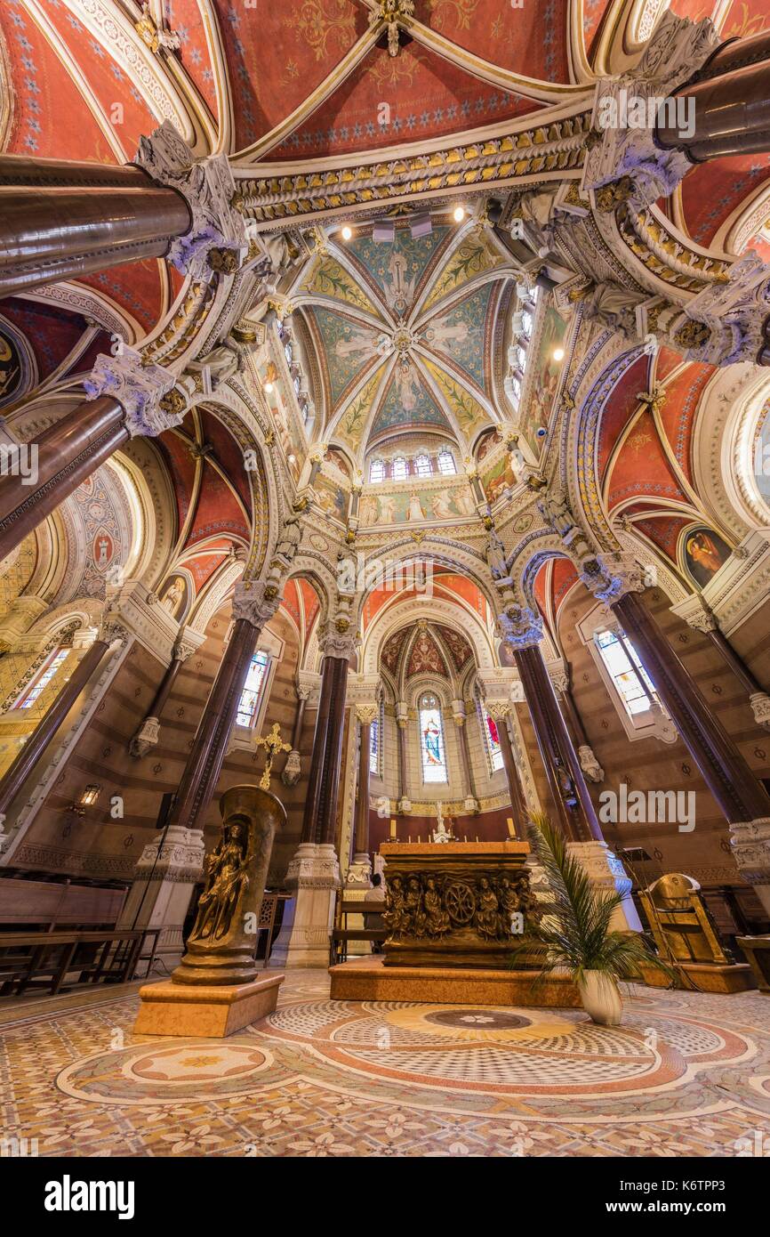 France, Ain, Ars sur Formans, the church and the attached basilica Stock Photo