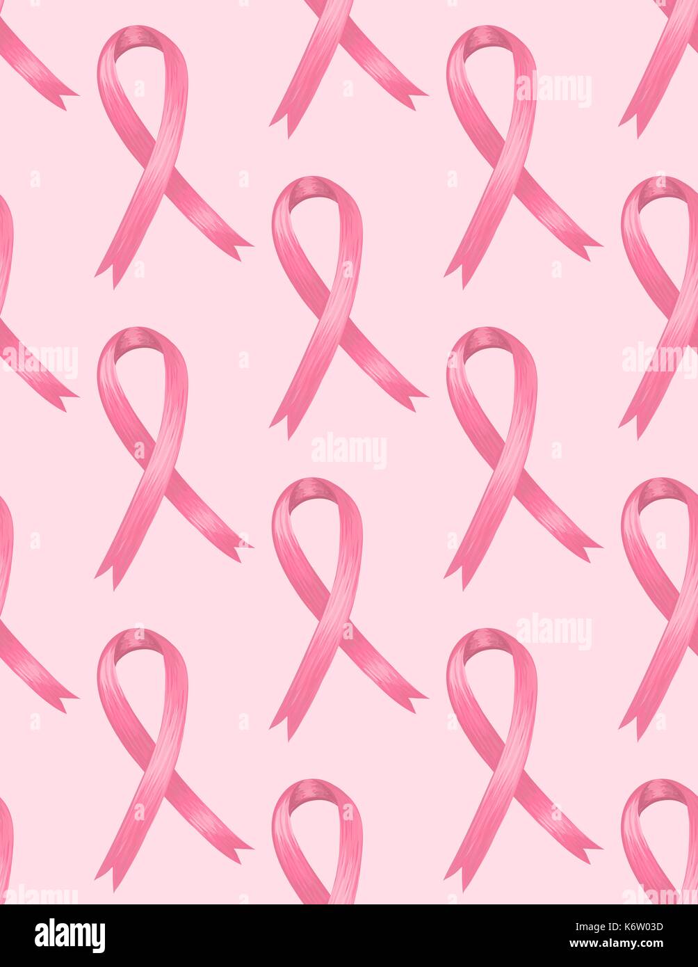 Breast cancer awareness pink ribbons seamless pattern EPS10 file