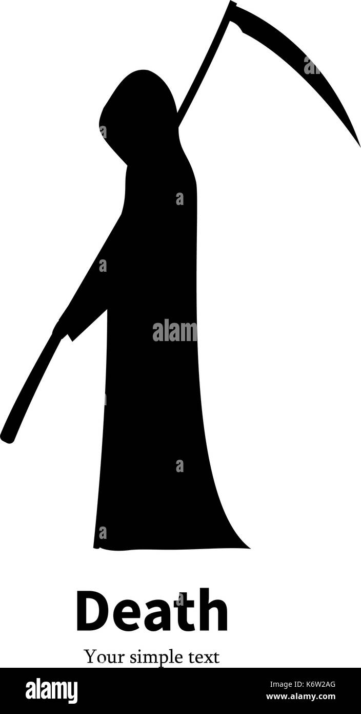 Vector illustration black silhouette grim Reaper Stock Vector