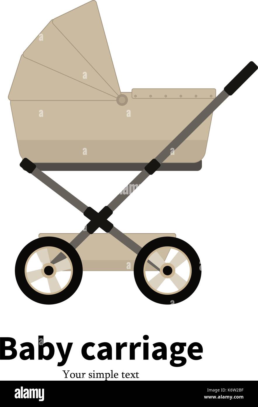 Vector cartoon beige baby carriage, pram Stock Vector Image & Art - Alamy
