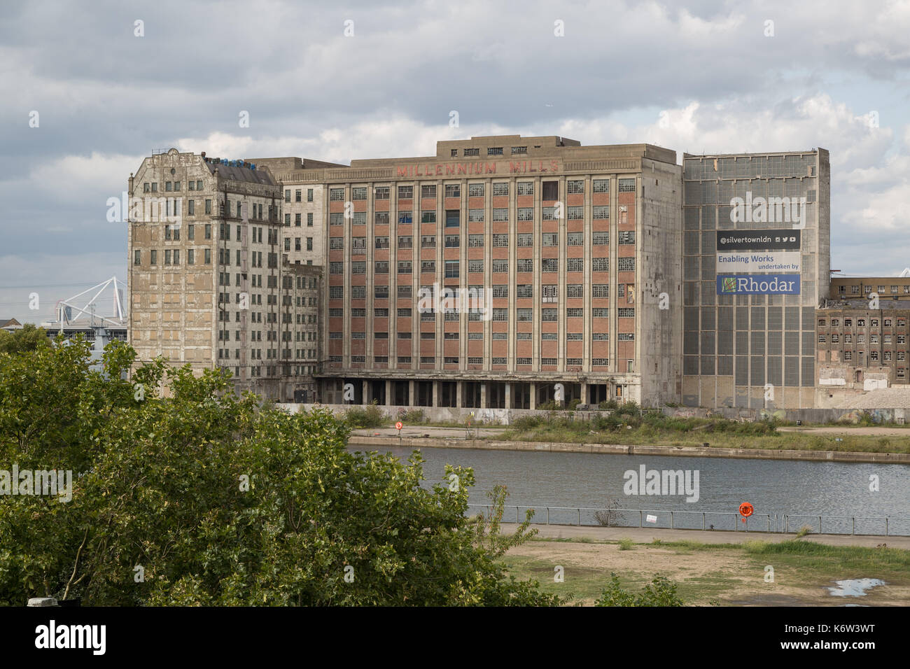 The derelict Spiller’s Millennium Mills building at West Silvertown