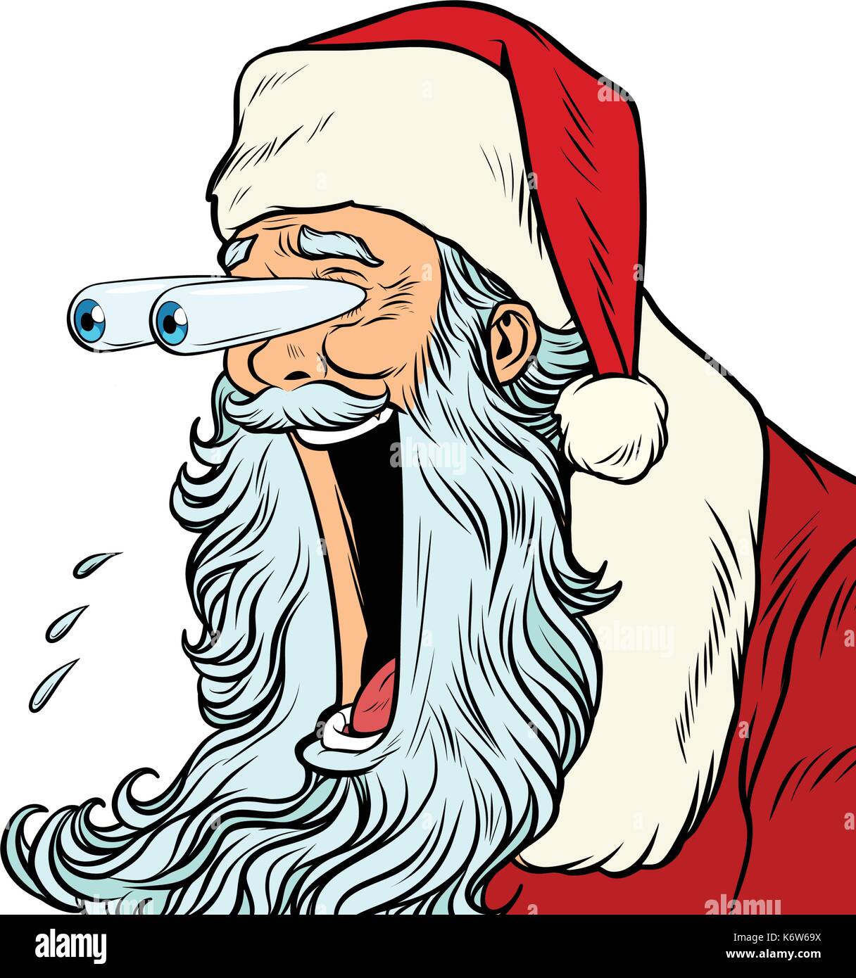 Santa Claus with bulging eyes, a surprise reaction Stock Vector