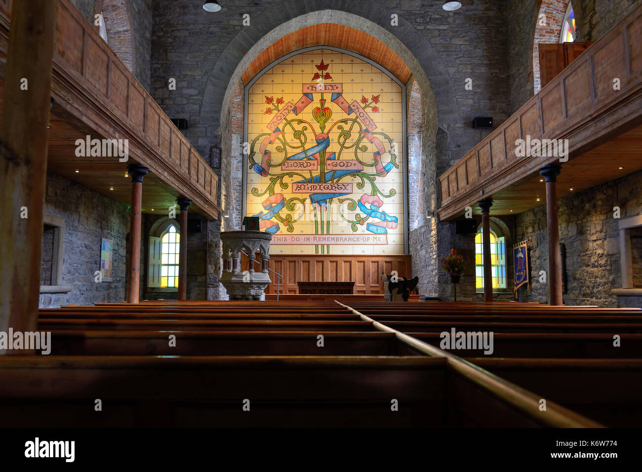Interior of St Columba's Church in Drumcliff, County Sligo, Republic of