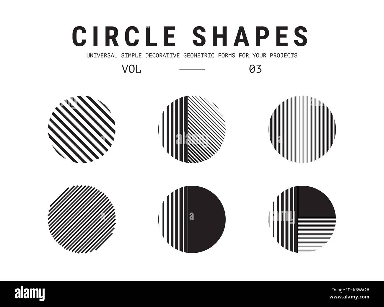 Universal circle shapes set Stock Vector