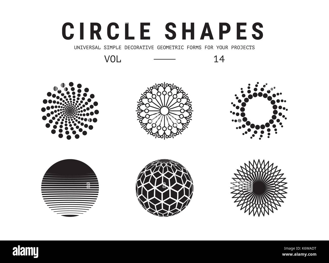 Universal circle shapes set Stock Vector