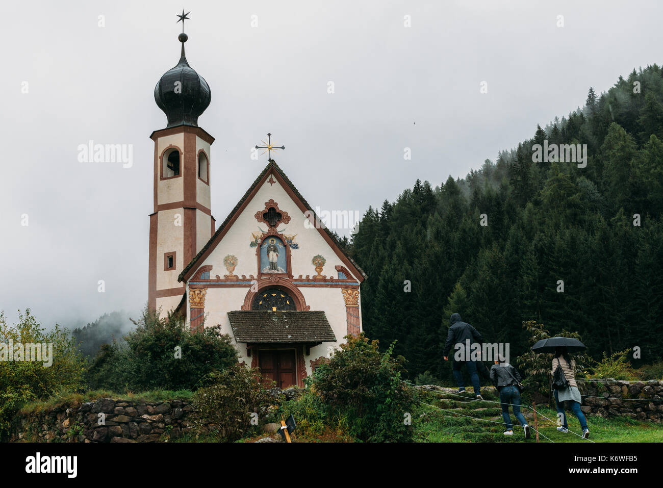 St. Johann church, Santa Maddalena, Val di Funes, Dolomites, Bolzano