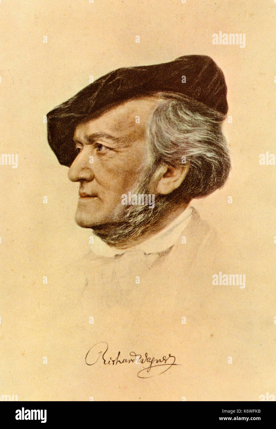 Richard Wagner - portrait of German composer and author. 1813-1883. Stock Photo