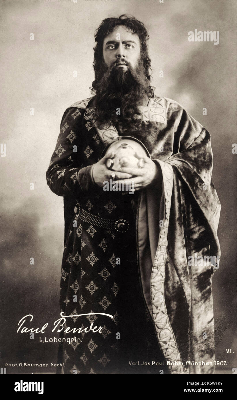 WAGNER LOHENGRIN Paul BENDER (German Bass, 18751947) as Lohengrin