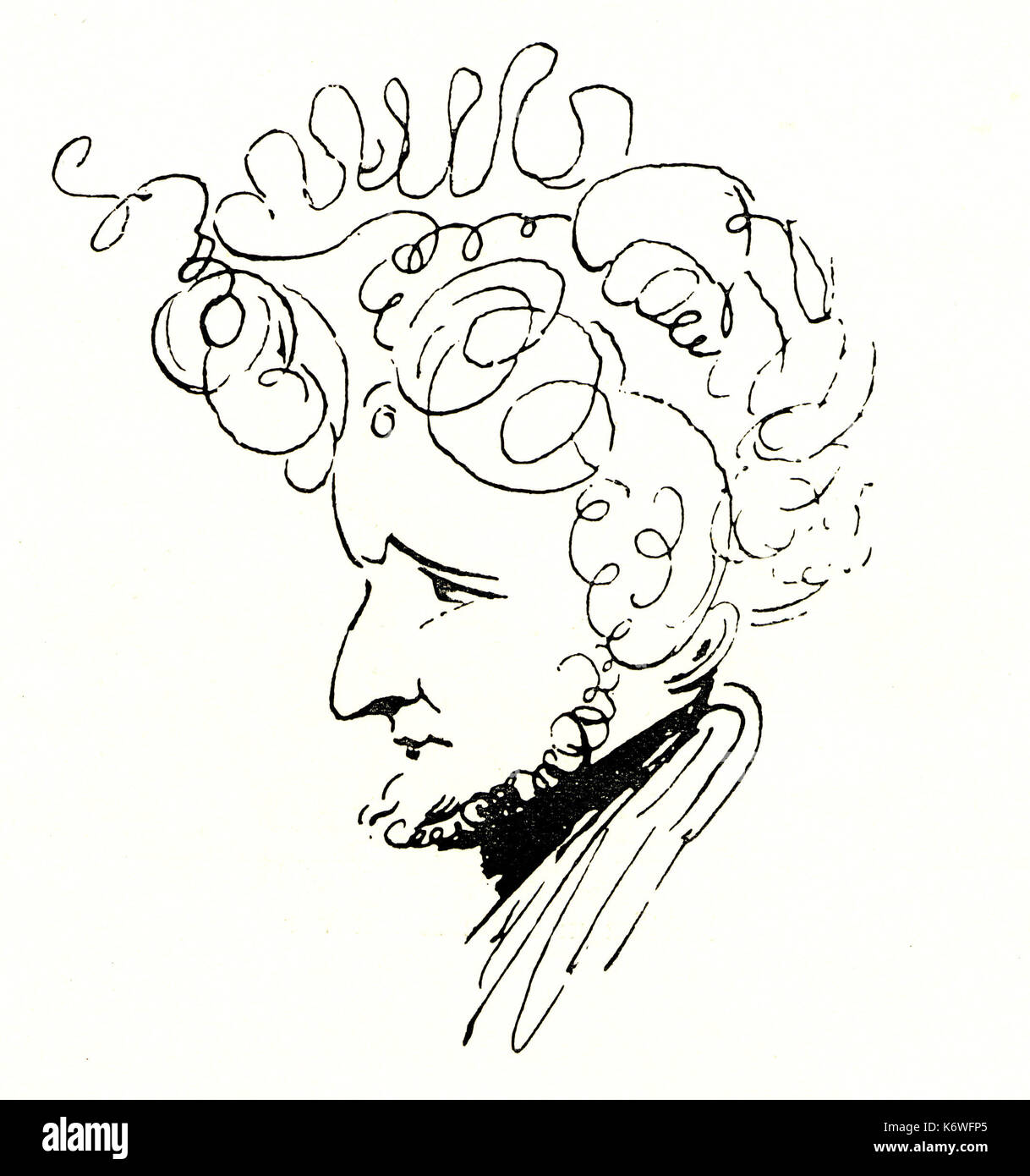 BERLIOZ - Caricature by unknown artist French composer (1803-1869) Stock Photo