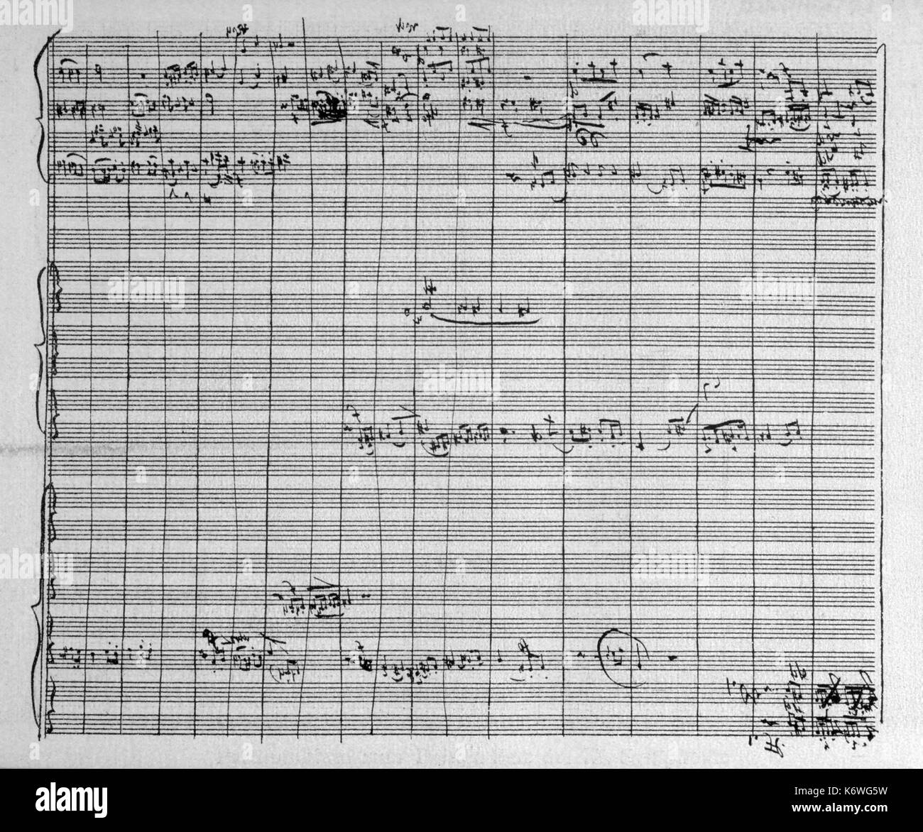 Gustav Mahler - 9th Symphony autograph score of 3rd movement of Mahler's 9th Symphony Austrian composer, 1860-1911 Stock Photo