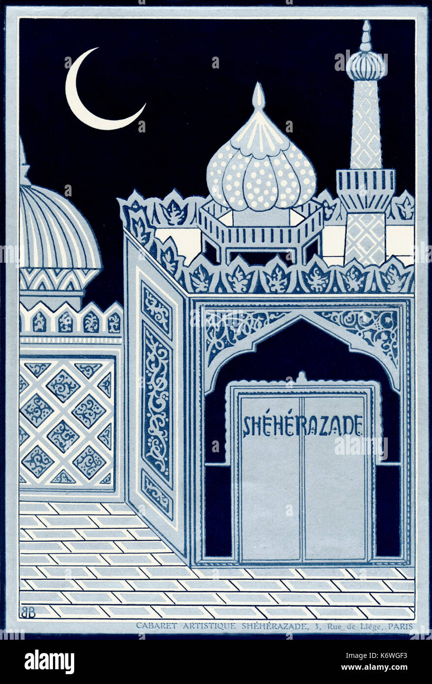 RIMSKY-KORSAKOV - SCHÉHÉRAZADE Advert for Paris Cabaret/night club, 1930 Arabian Nights Stock Photo