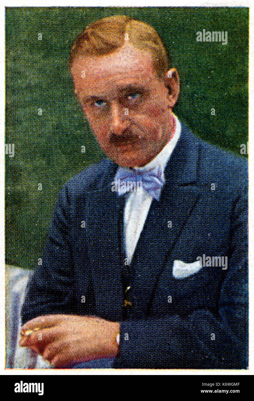 Thomas Mann - German writer, 1875-1955. His novel 'Death in Venice' is at the source of the inspiration of Mahler's 5th Symphony. Also the source of Britten's opera 'Death in Venice'. Stock Photo