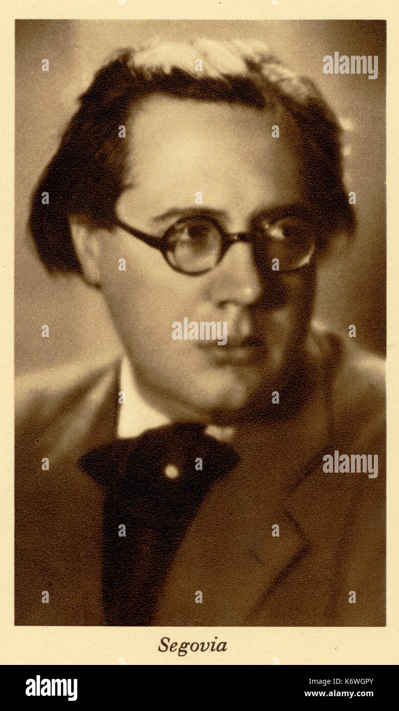 A. Segovia, portrait. Spanish Guitarist, (1893-1987) Stock Photo