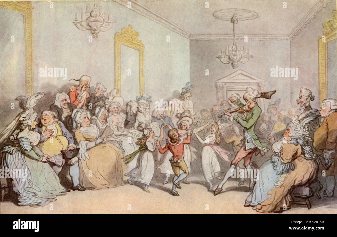 'The Assembly Room Ball' after painting by Thomas Rowlandson, England, 18th century. (1756-1827) Stock Photo