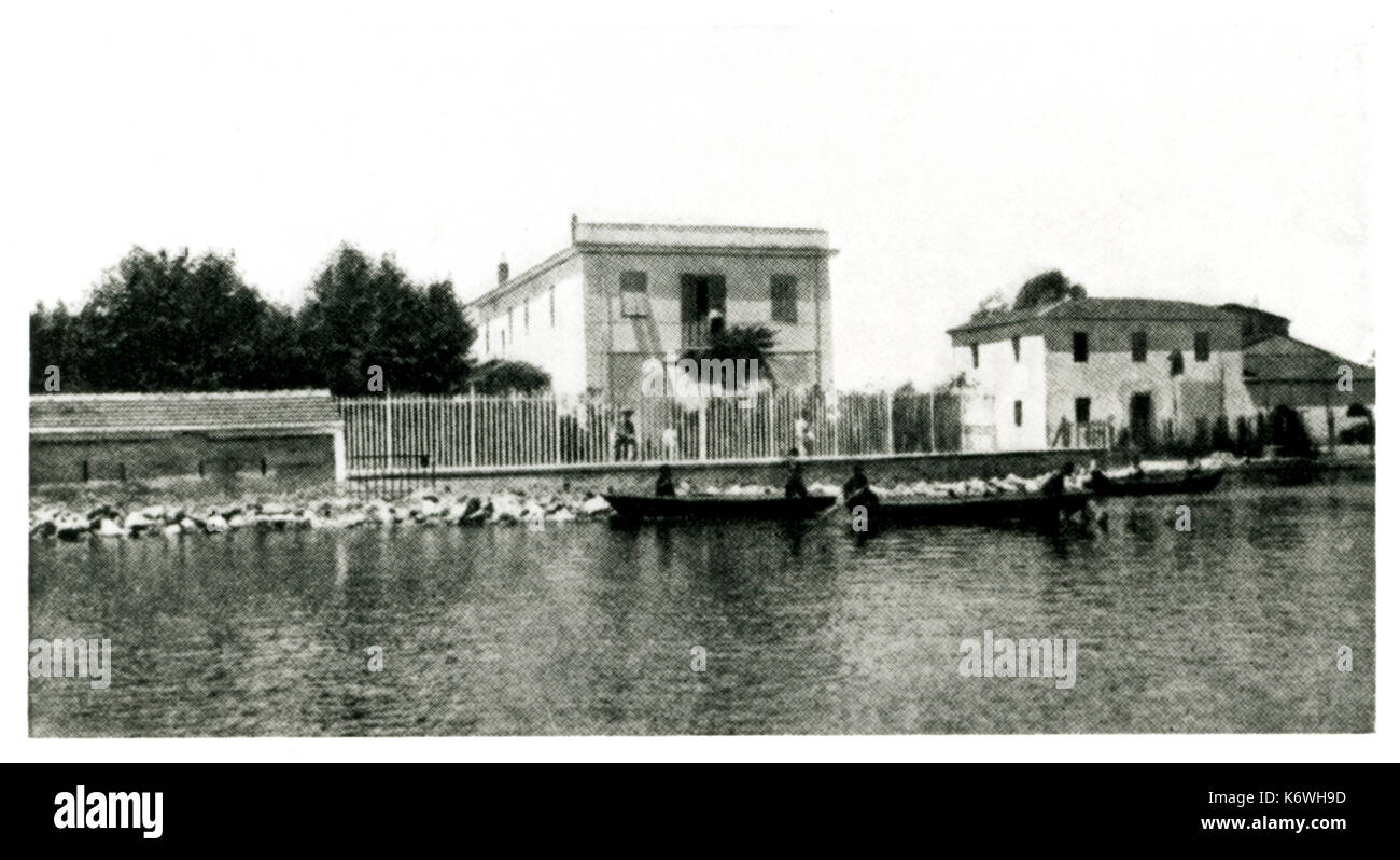 Giacomo Puccini 's villa - at Torre del Lago, Tuscany, Italy. Italian composer: 22 December 1858 - 29 November 1924. Stock Photo