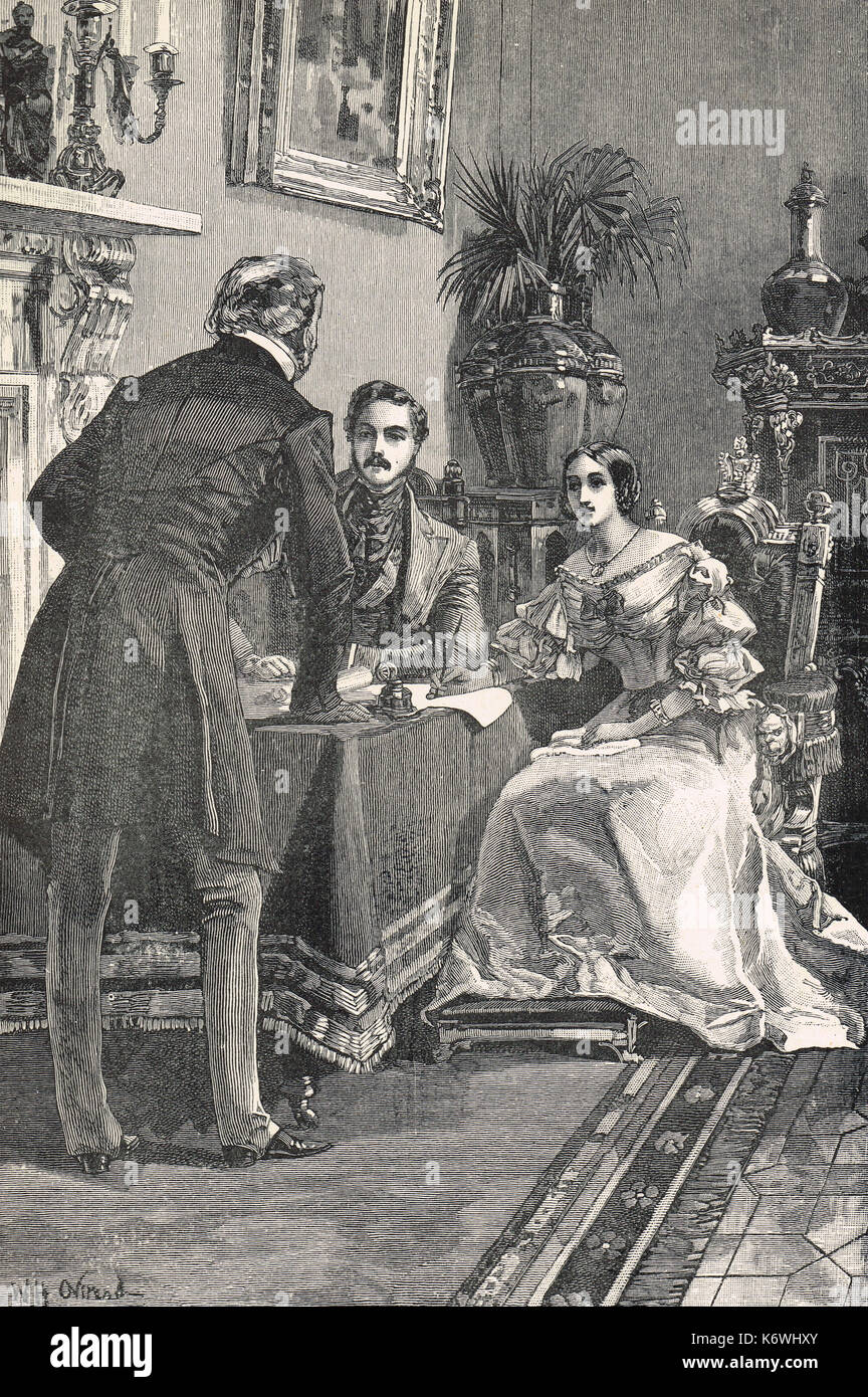 Lord Campbell's audience with Queen Victoria, February 1847. Appointing the Sheriff of Lancaster Stock Photo