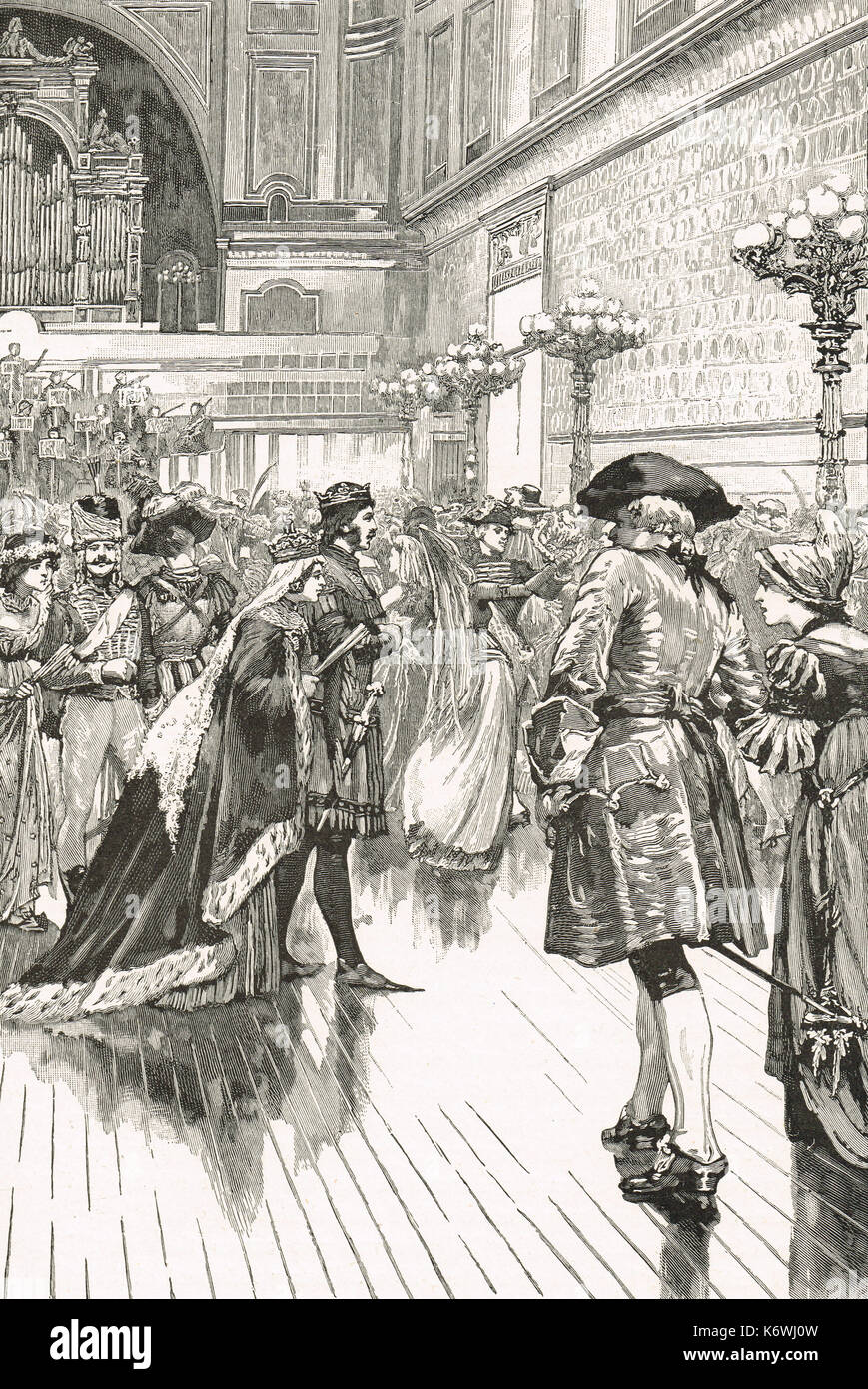 A costume ball at Buckingham Palace, 12 May 1842 (The Plantagenet ball) Stock Photo