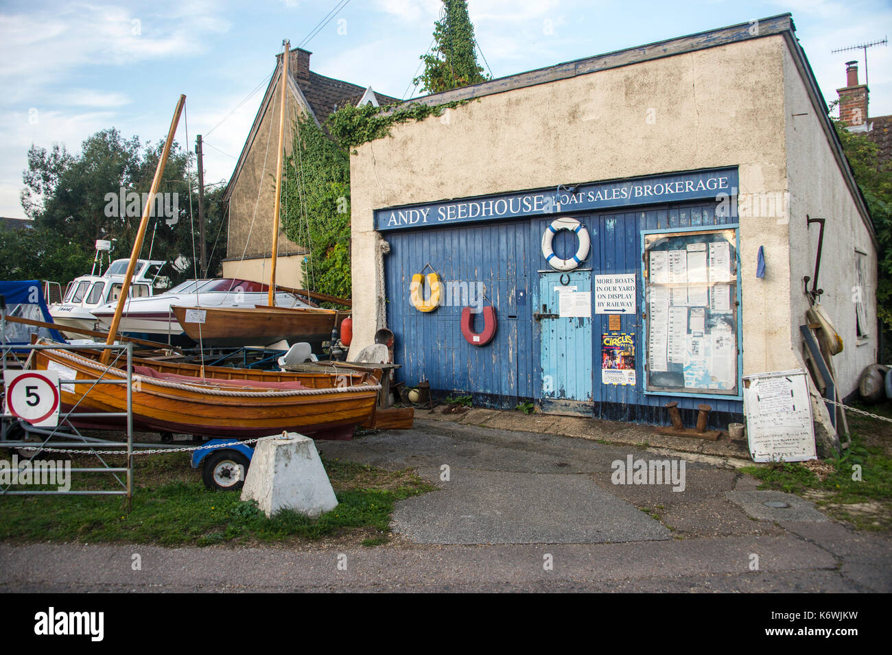 Andy Seedhouse Boat Sales, boatyard in Woodbridge, Suffolk, UK Stock