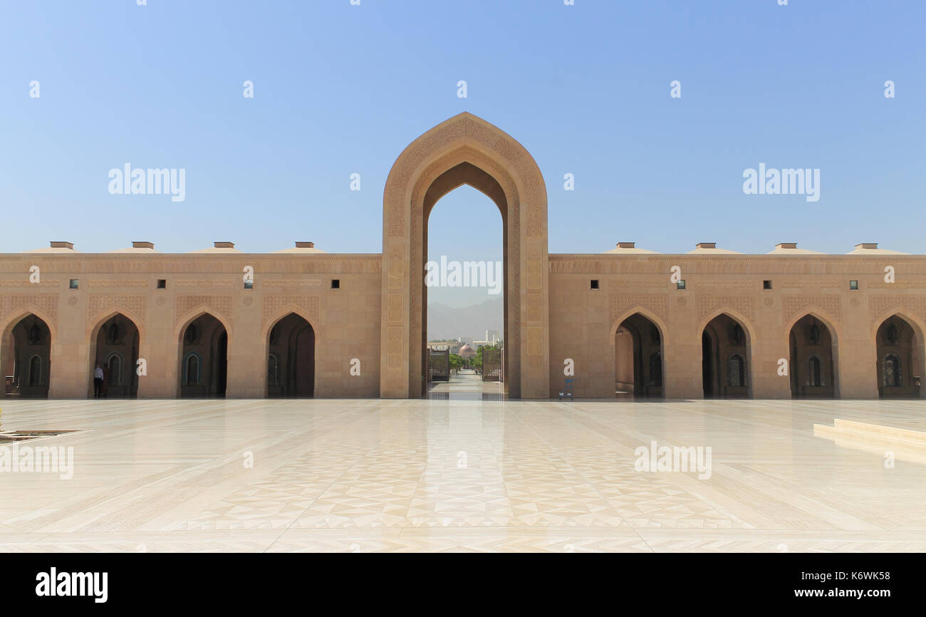 Islamic Mosque architecture with symmetry Stock Photo