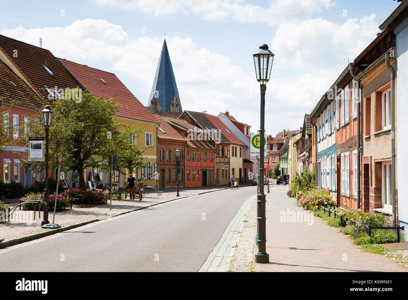 Old Town, Röbel, Müritz, Mecklenburg Lake District, Mecklenburg-Western Pomerania, Germany Stock Photo