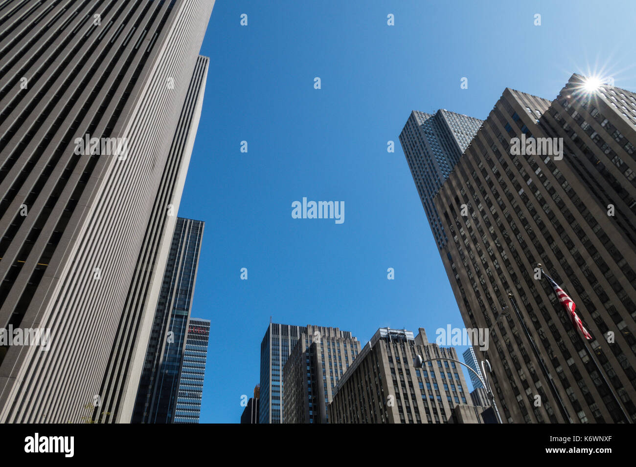 Skyscrapers on Sixth Avenue, NYC, USA Stock Photo