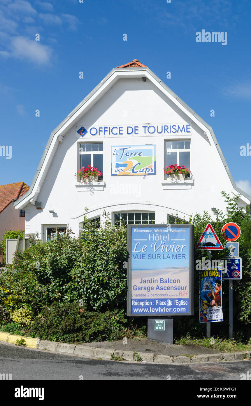 Office de Tourisme in the pretty seaside town of Wissant in the Pas-de-Calais region of northern France Stock Photo