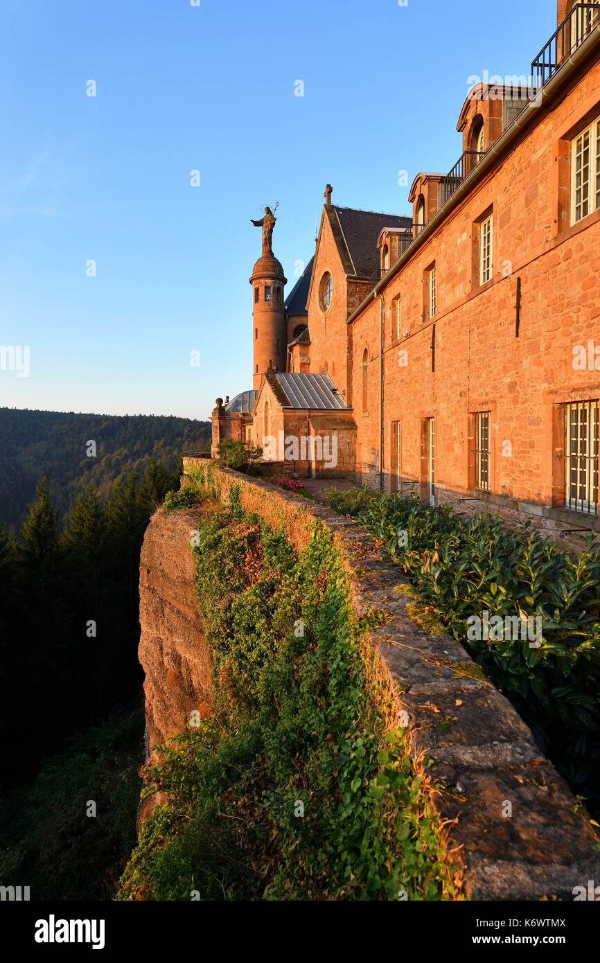 France, Bas Rhin, Mont Sainte Odile, Sainte Odile convent Stock Photo ...