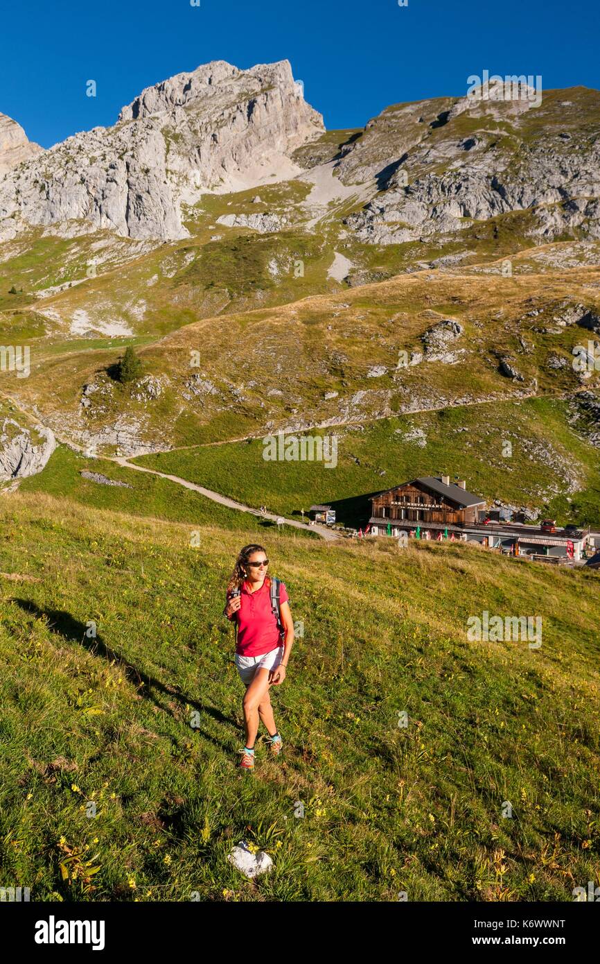 France, HauteSavoie, Col de la Colombiere and the peaks of the Bargy