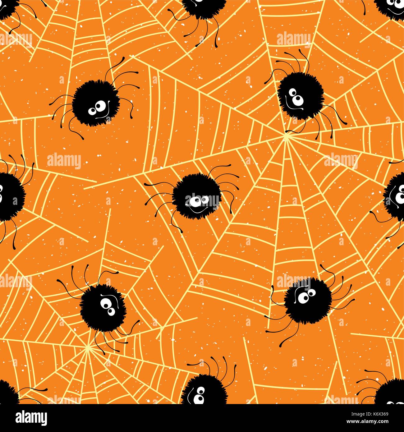 Halloween seamless background with spiders and web. Vector illustration Stock Vector