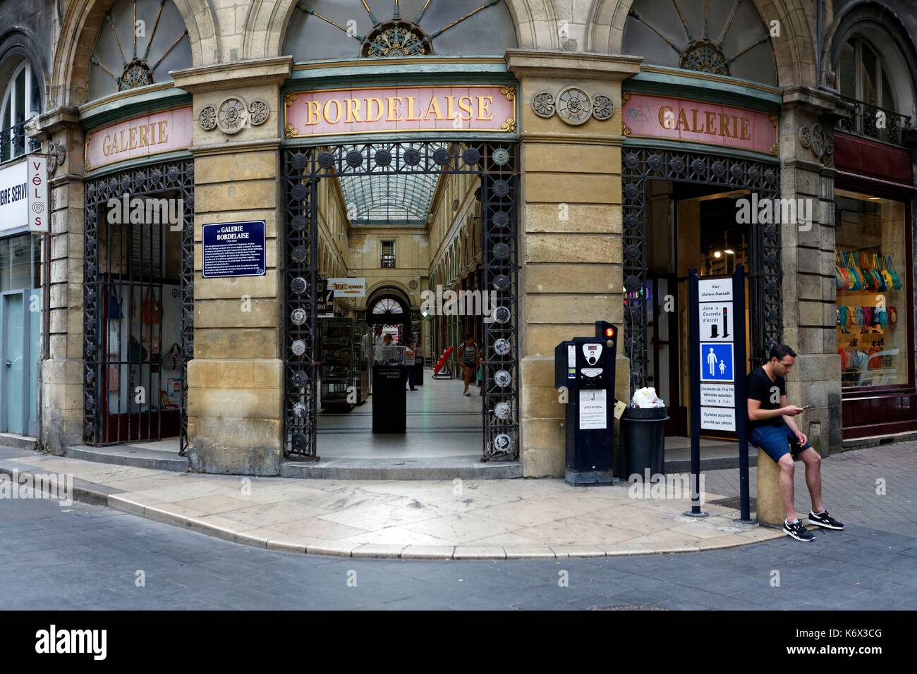 France, Gironde, Bordeaux, area listed as World Heritage by UNESCO, the Galerie bordelaise Stock Photo