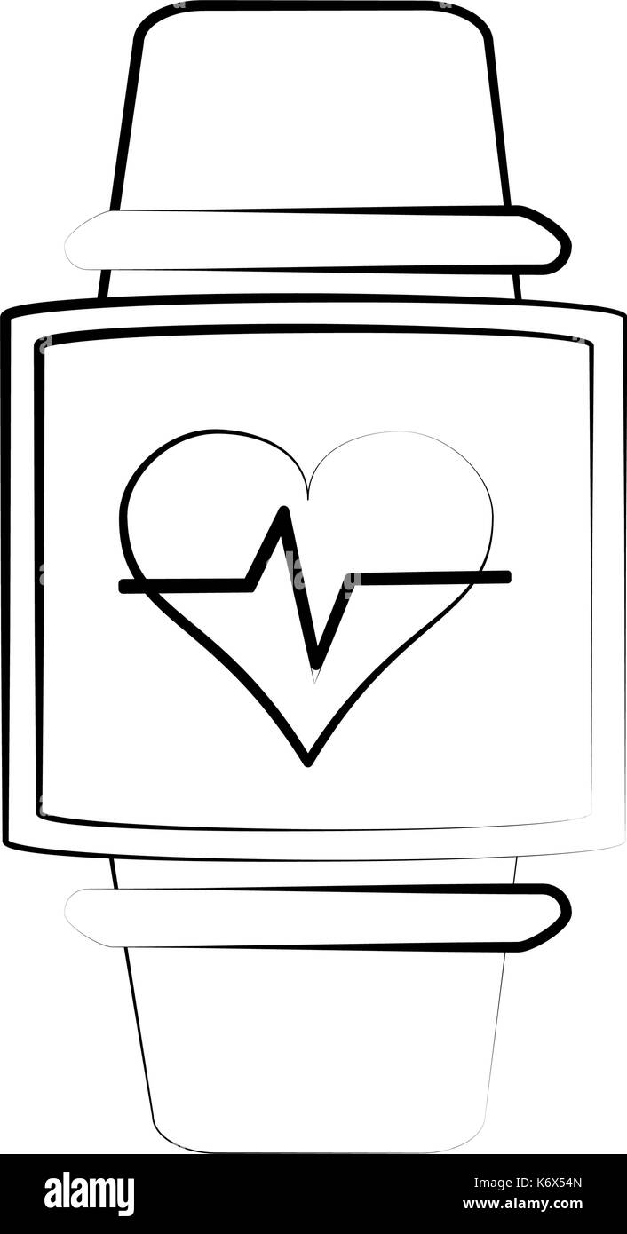 heart rate wrist monitor fitness band icon image Stock Vector Image ...