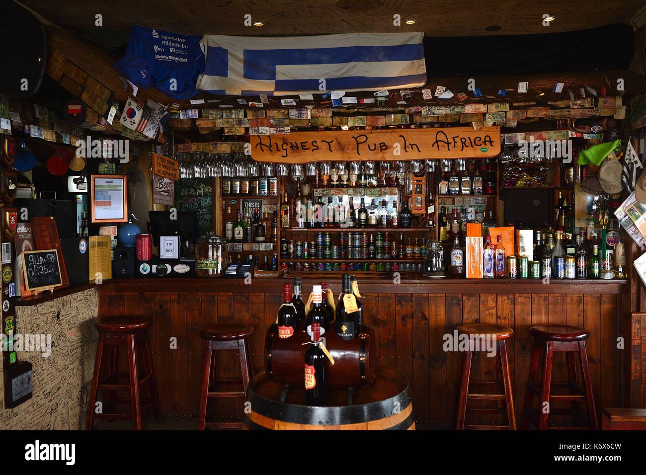 Lesotho, Mokhotlong, Drakensberg mountain massif, highest pub in Africa