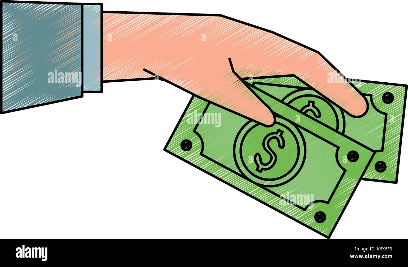 hand holding dollar bill money related icon image Stock Vector Image ...