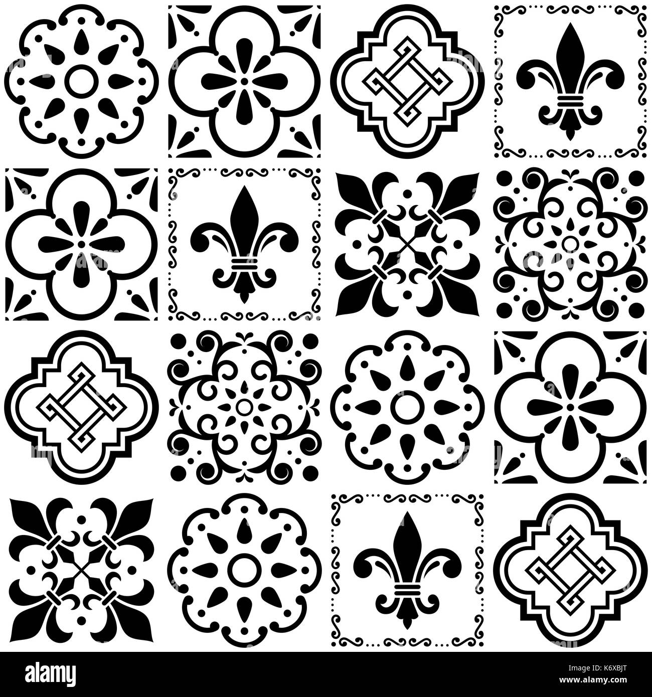 Azulejo tilework Black and White Stock Photos & Images Alamy
