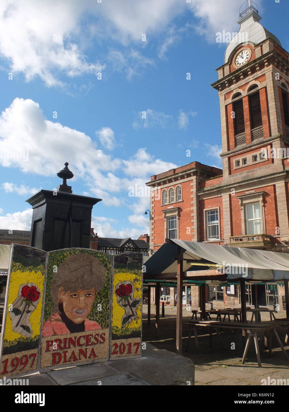 princess diana well dressing Princess Diana image used in well dressing Chesterfield Derbyshire England 2017 Stock Photo