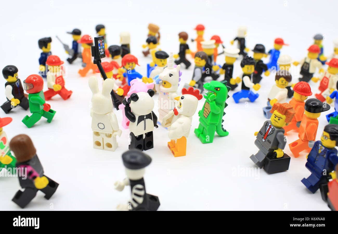 Legos are a popular line of plastic construction toys Stock Photo