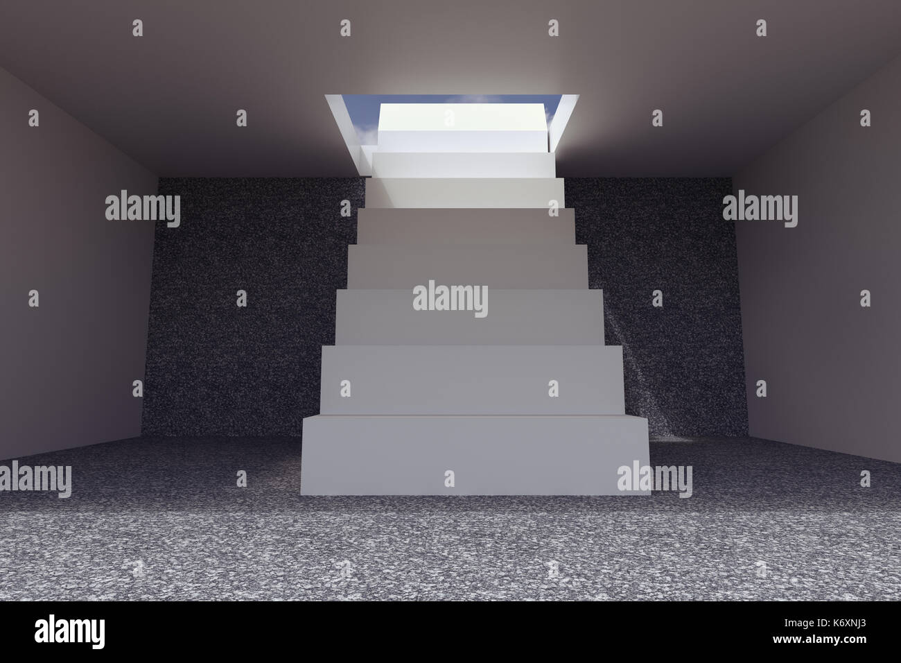 3d rendering of stairs toward to sky Stock Photo - Alamy