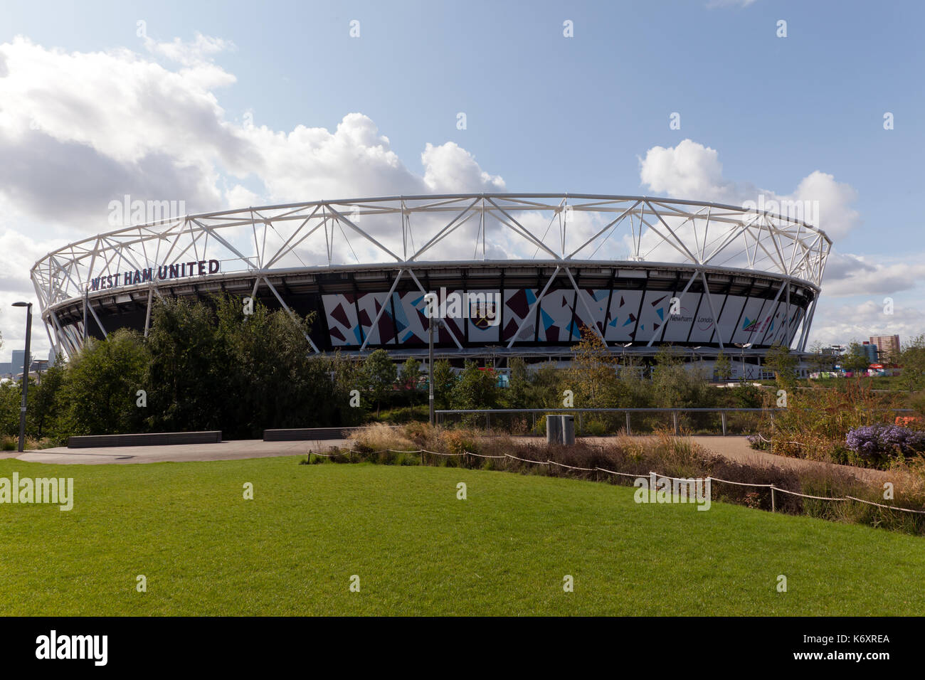 View of the West Ham United Football Club Stadium, Queen Elizabeth Olympic Park, Stratford Stock Photo