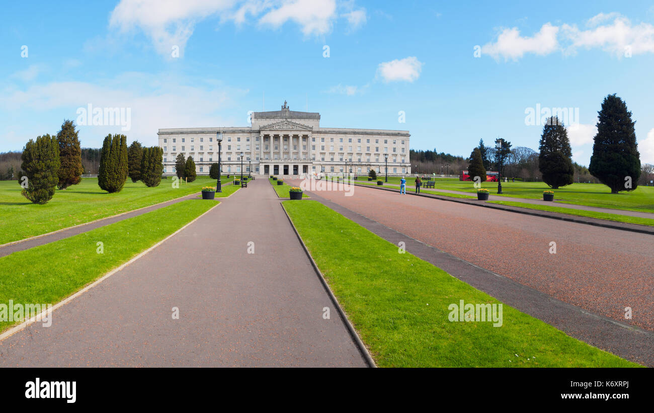 Belfast, County Down, Northern Ireland - Apirl 02, 2017: Stormont Building, Seat of Local Government for Northern Ireland Stock Photo