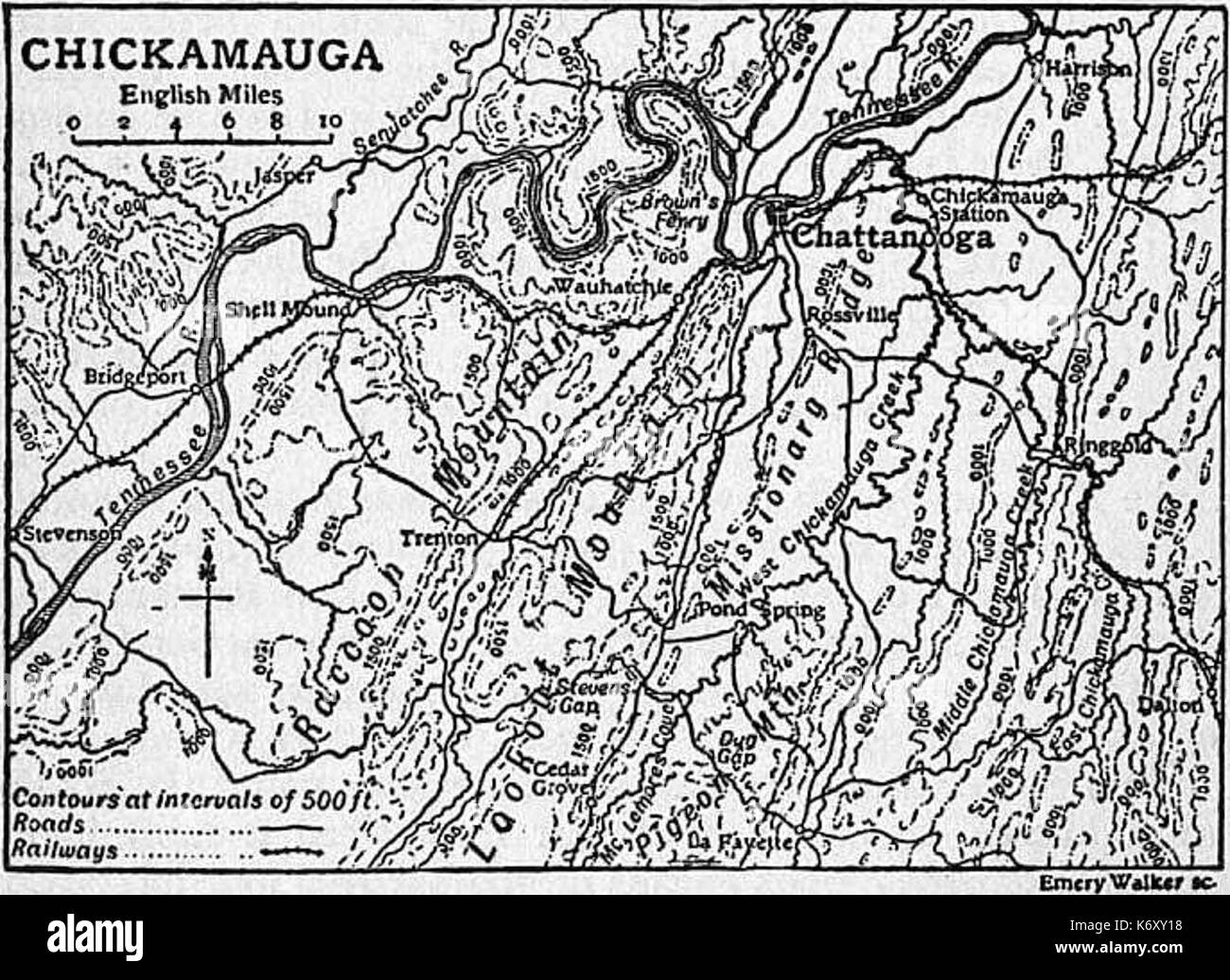 EB1911 Chickamauga map Stock Photo Alamy