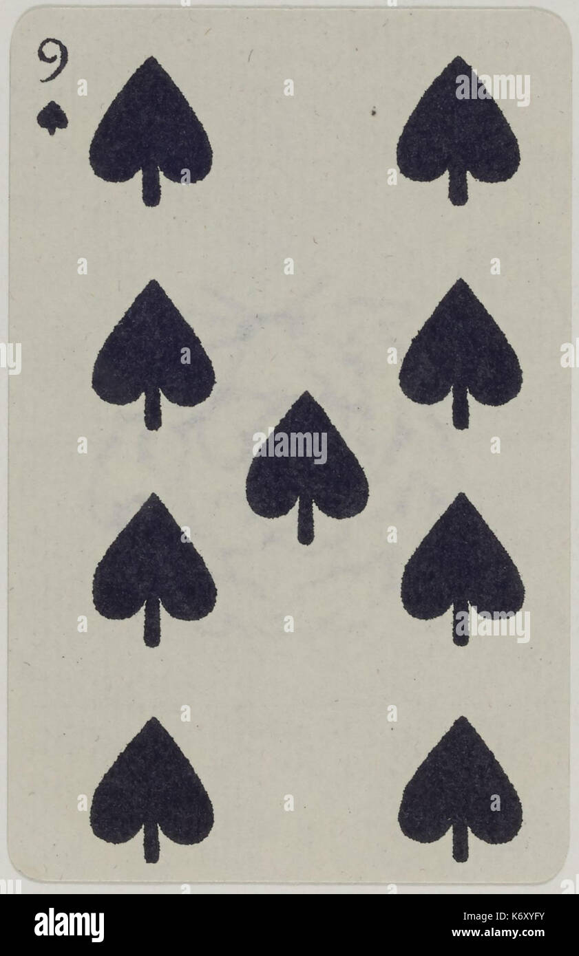 French Portrait card deck 1850 9 of Spades Stock Photo Alamy