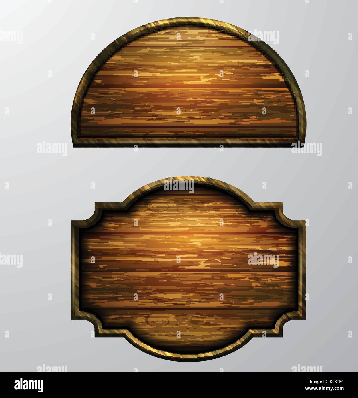 Wooden signs, vector icon set Stock Vector Image & Art - Alamy