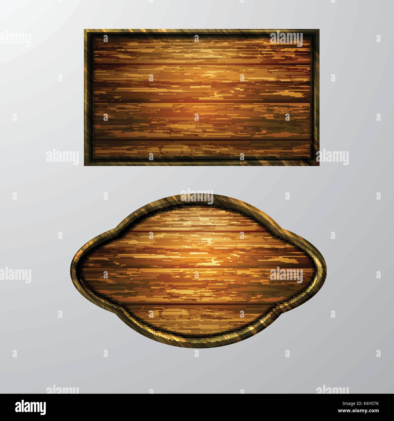 Wooden signs, vector icon set Stock Vector Image & Art - Alamy