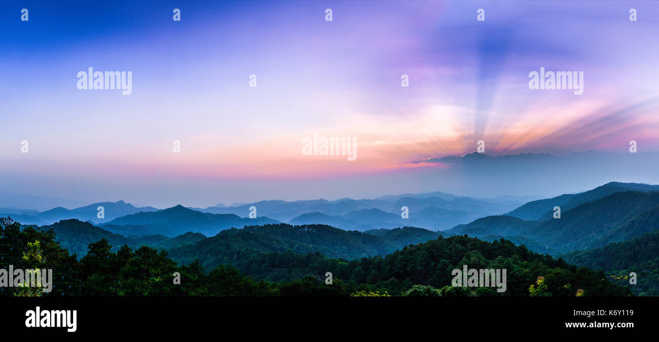 Aerial view foggy morning mountain hi-res stock photography and images ...