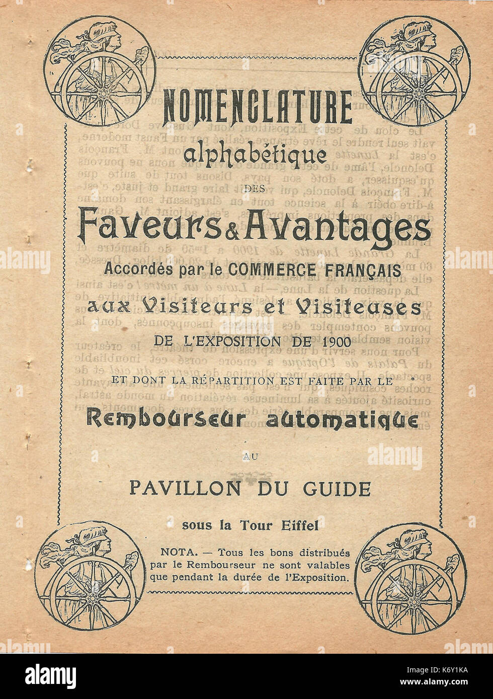 Expo 1900 Guide remboursable les lots Stock Photo