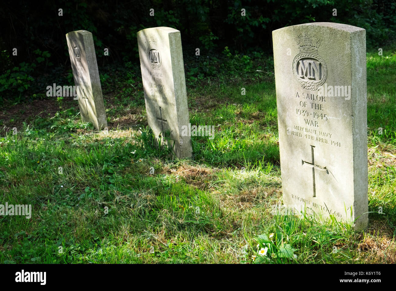 Graves of unknown sailors of the Second World War Stock Photo