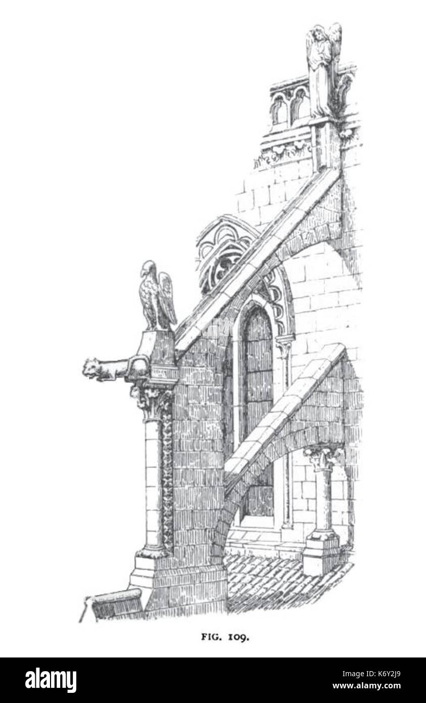 Fig 109  Flying Buttress and Clerestory of Burgos Cathedral Stock Photo