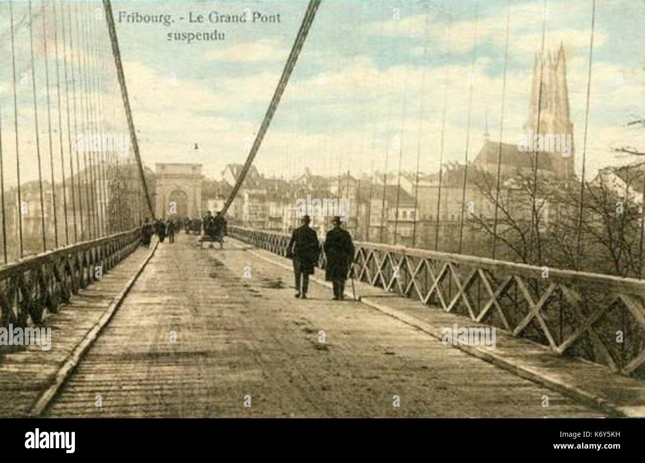 Fribourg Le Grand Pont Suspendu 1922 Stock Photo Alamy Fribourg Le Grand Pont Suspendu 1922 Stock Photo Alamy